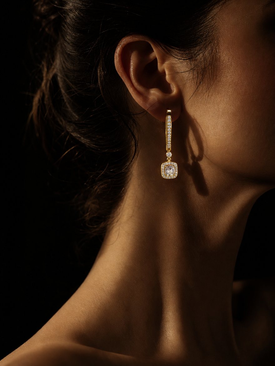 Pendiente de oro con diamantes